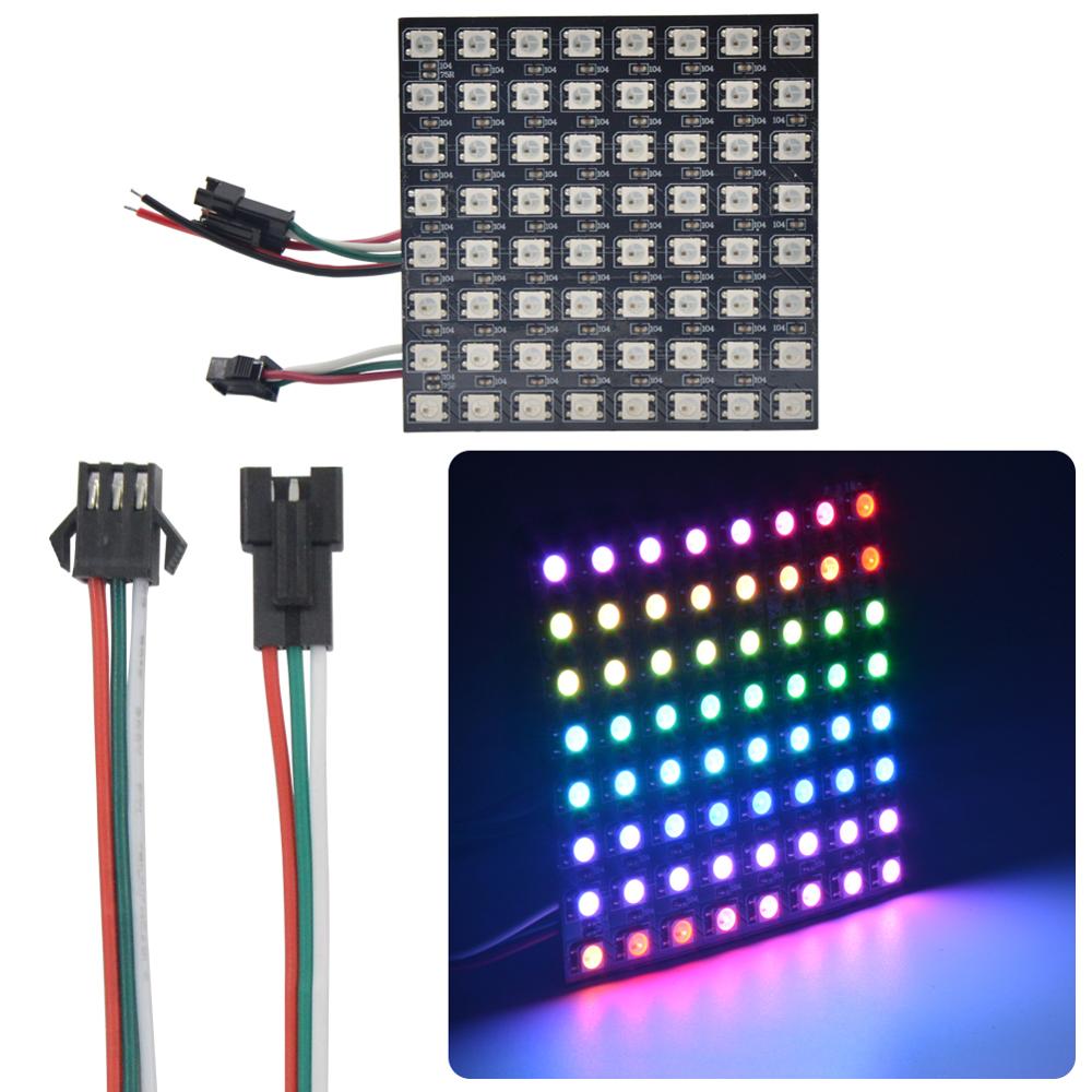 Rgb Led Matrix 8X8 - Panneau LED RGB numérique flexible, 8x8,