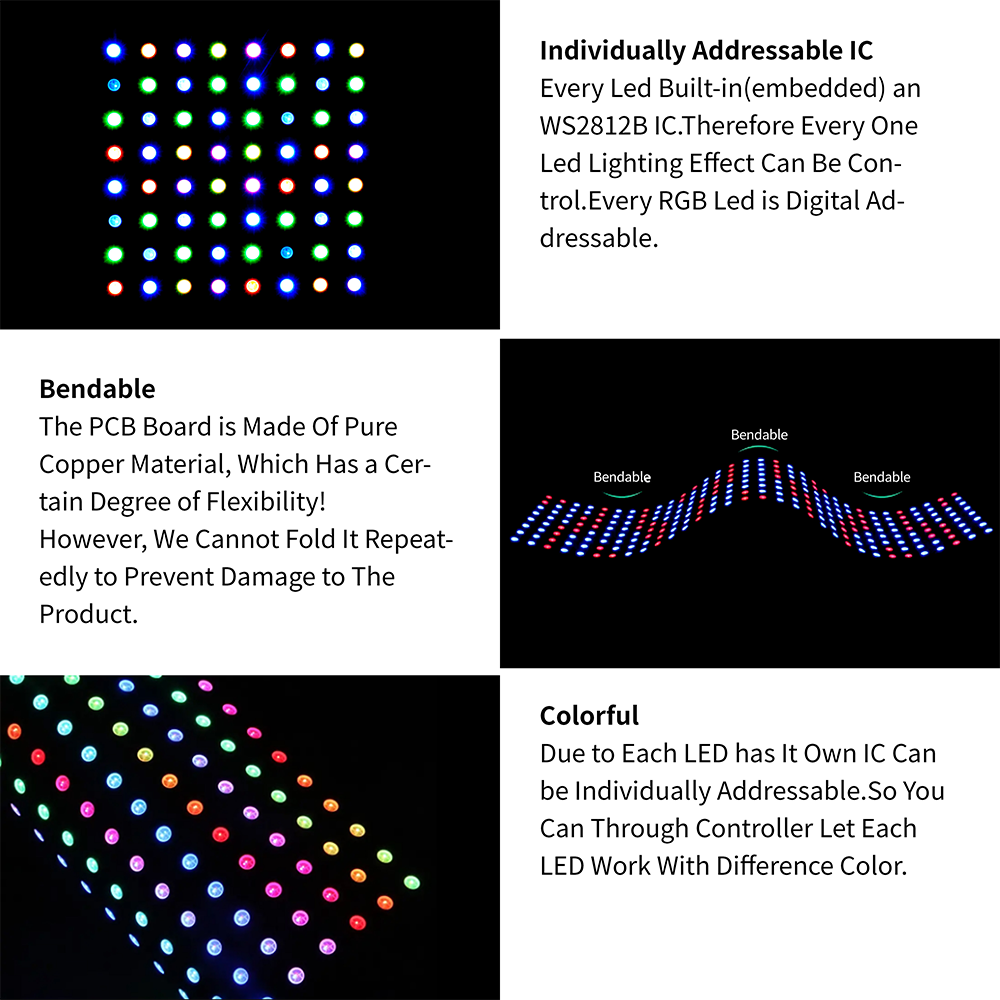8X8 16X16 8X32 WS2812B avec US - Rgb Led Matrix 8X8 avis et prix