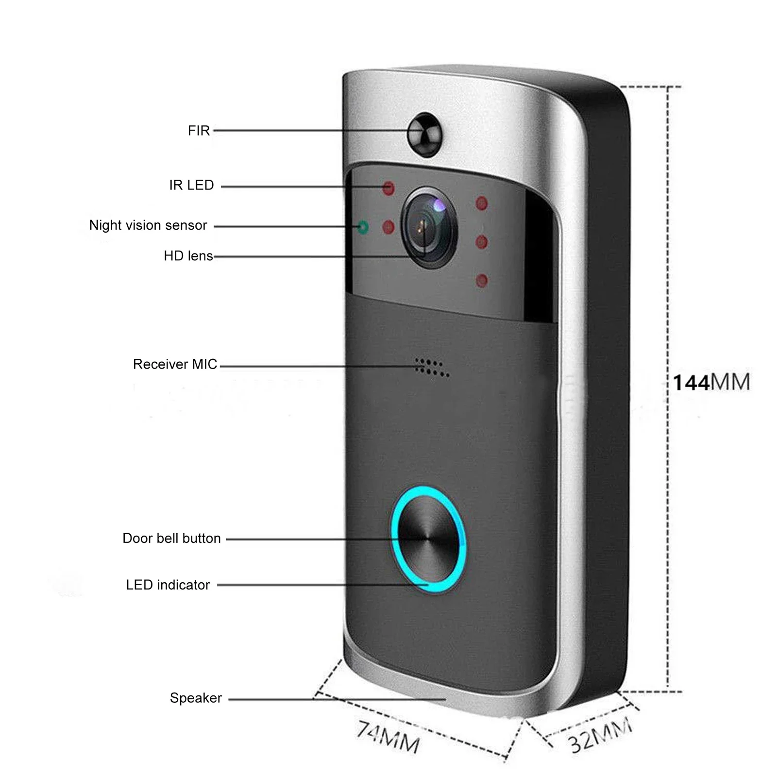 Sonnette vidéo sans fil V5, wi - Smart Doorbell Wired avis et prix
