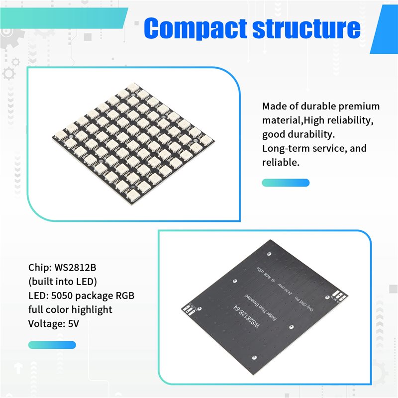 Matrice LED AT82-WS2812 5050 R - Rgb Led Matrix 8X8 avis et prix