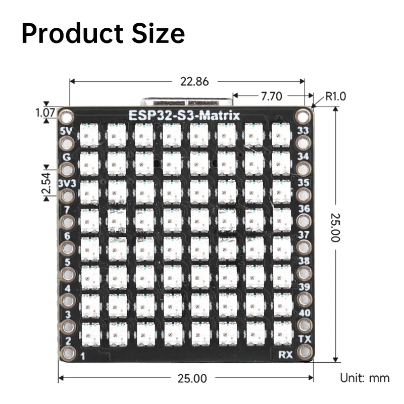 Carte de développement mini ES - Rgb Led Matrix 8X8 avis et prix