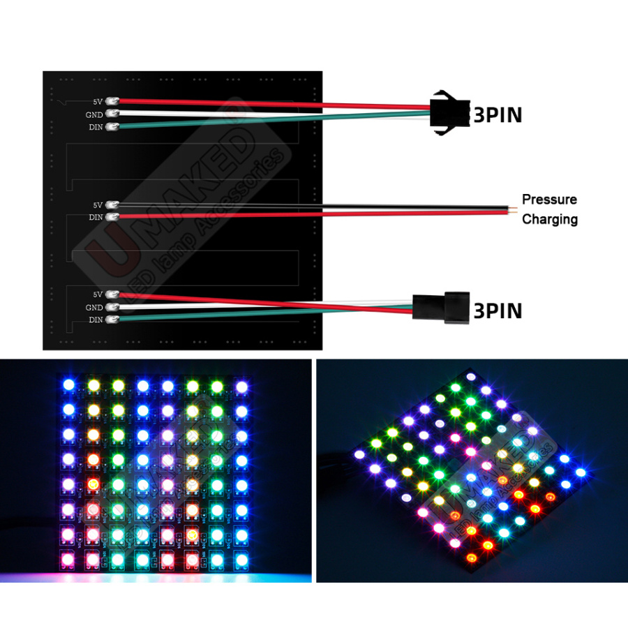 2 pièces de panneaux lumineux  - Rgb Led Matrix 8X8 avis et prix