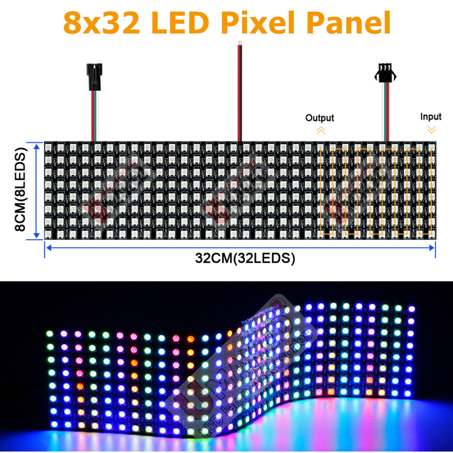 2 pièces de panneaux lumineux  - Rgb Led Matrix 8X8 avis et prix