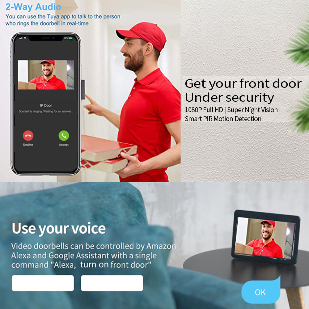 Interphone vidéo WiFi 1080P 7  - Smart Doorbell Wired avis et prix
