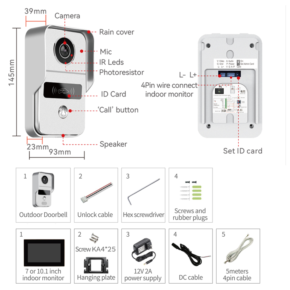 Interphone vidéo WiFi 1080P 7  - Smart Doorbell Wired avis et prix