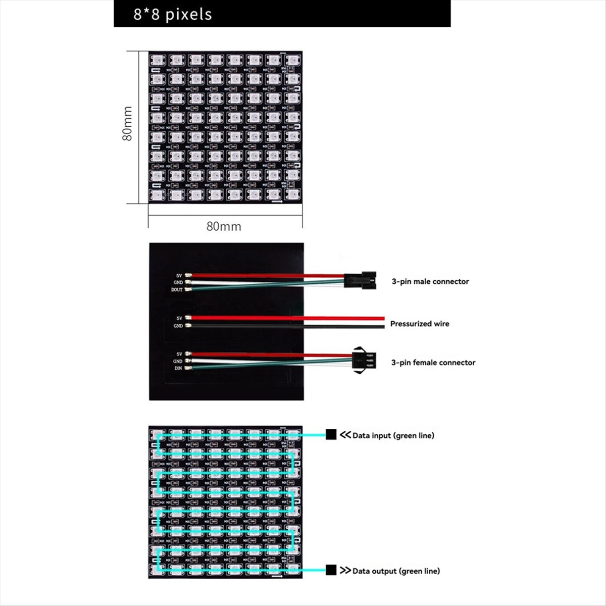 A36R WS2812B écran matriciel R - Rgb Led Matrix 8X8 avis et prix
